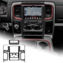 For Dodge Ram 1500 2500 3500 2016 2017 2018 Center Console Gear Shift Panel Cover Carbon Fiber Interior Trim Accessories Black