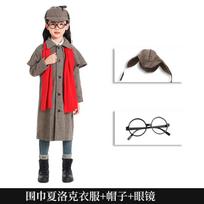 Helovino Cosplay Šerlokas Šerlokas Detektyvas Tėvų ir Vaikų Kostiumas Scenos Cosplay Kostiumas 150cm gray