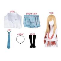 Kitagawa Marin Cosplay Anime Mano Pasipuošimo Mylimasis Kitagawa Marin Cosplay Kostiumas Suknelės Mokyklinė Uniforma Perukas Auskarai Kostiumas Mergaitėms XS