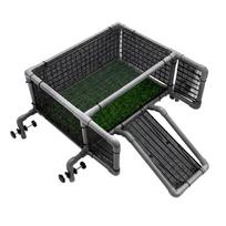 Chelonian Basking Dock with Water-Level Height Adjustment, Four Screw Clamps, Sloped Accessway, and Above-Water Perforated Platform for Water Habitats 1