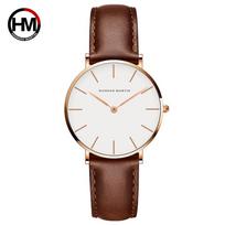 Hannah Martin Brand Japan Quartz Movement Women Fashion Watch Leather Strap Lady Wristwatches Waterproof Clock relogio feminino white