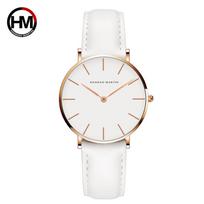 Hannah Martin Brand Japan Quartz Movement Women Fashion Watch Leather Strap Lady Wristwatches Waterproof Clock relogio feminino white