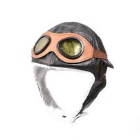Kids Aviator Costume Accessories Pilot Aviator Hat With Goggles Scarf Gloves For Halloween Career Day Birthday Cosplay Costume 48-52cm black