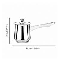 Stainless Steel Turkish Coffee Pot Dishwasher Safe Cezve for Café, Home Baristas 720ML a white