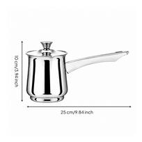 Stainless Steel Turkish Coffee Pot Dishwasher Safe Cezve for Café, Home Baristas 900ML a white