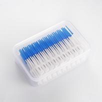 100Pcs Interdental Brushes Soft Silicone Dental Floss Sticks Teeth Gap Cleaner Disposable Toothpick Oral Care Tool For Adults Ki mėlyna
