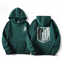 Attack on Titan Vyriškas džemperis su gobtuvu Anime džemperiai su gobtuvu Rudens vilnos Džemperis vyrams moterims Streetwear Megztinis Harajuku Shingeki No Kyojin Džemperiai su gobtuvu Megztinis Drabužiai M black