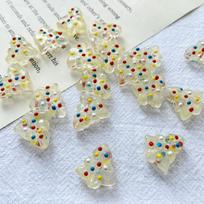 Pasidaryk pats Kalėdų eglutė rankų darbo lampwork ir rankomis tapyti karoliukai papuošalų gamybai geltona