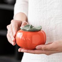 Tea can ceramic everything sealed jar happy candy tea box ruyi souvenir wedding candy jar persimmon gift red