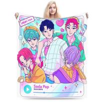 BABY Saja Boys Kpop Demon Hunters Game Plush Blankets Boy Girl Flannel Bedding Throws For Living Room Warm Soft Custom Bedspread 30x40in blue