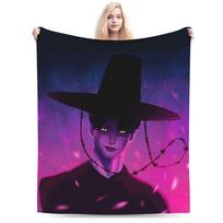 BABY Saja Boys Kpop Demon Hunters Game Plush Blankets Boy Girl Flannel Bedding Throws For Living Room Warm Soft Custom Bedspread 30x40in black