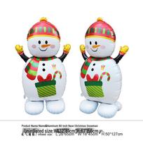 Large Christmas Party Decorations: Standing Balloon Set with Snowman, Santa Claus, and Colorful Tree red