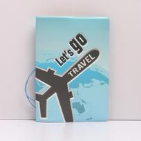 Aircraft Pattern PVC Passport Holder and Organizer gray
