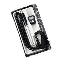 3pcs/box 33 Beads Prayer Beads Finger Calculator Handheld Bracelet Prayer Gift Box 3-Piece Set Hajj Umrah Gift Set juoda