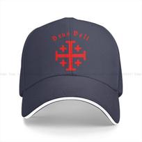 Pure Color Dad Hats Deus Volt   Templar Crusader Cross Unisexs Hat Sun Visor Baseball Caps Knights Templar Peaked Cap One Size black