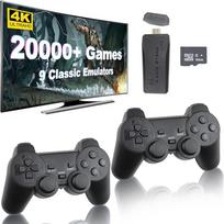 Belaidė retro TV žaidimų konsolė HappyJoe Plug&Play, su 20000 žaidimų, 4K HDMI, 64GB