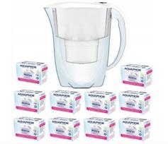 Vandens filtravimo ąsotis Aquaphor Amethyst 2,8L, su B25 Maxfor vandens filtrų, 10 vnt, baltas