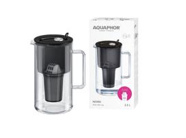 Stiklinis vandens filtravimo ąsotis Aquaphor Nord, 2.5l, juodas, su 1 vnt A5 Mg vandens filtru