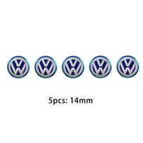For VW GTI Polo Golf Passat Tiguan Arteon Touareg CC Taigo Caddy Je 5/10Pcs 14MM Car Remote Key Badge Emblem Metal Logo Stickers GZ2 gray