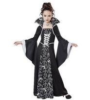 Mergaičių Helovino Ragana Vampyras Cosplay Ilga Suknelė Vaikų Platėjanti Rankovė Spausdinta Šventės Pasirodymo Kostiumas Scenos Šou balta
