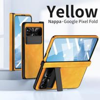 Google Pixel Fold Case Full Coverage Protective Cover With Kickstand Shockproof PC Shell In Vegan Leather Finish Google Pixel Fold