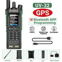 BAOFENG UV-32 GPS Walkie Talkie 10W Multi Band Bluetooth Programming Wireless Copy Frequency NOAA Long Range Ham Two Way Radio EURO