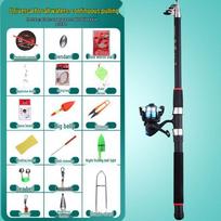 Ultra-Hard Full Set Sea Casting Fishing Rod Combination No rod bag, 200 reel set white