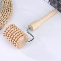Beech Wood Roller Massage Stick for Shoulder, Neck, Waist, and Sole Meridian Relief beige
