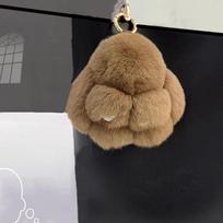 Cute Real Rabbit Fur Keychain: Plush Rabbit Pendant for Bags & Car. kupranugaris