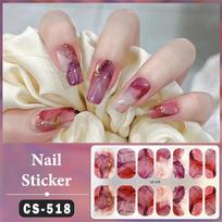No Baking Lamp Waterproof Nail Wraps Full Cover Nail Stickers Firm And Not Easy To Fall Off 14 Nails/Set Multi Color Nail Patch CS518