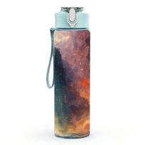 1PC Volcano Lava Mountain Landscape Print 750ml Color Plastic Sports Water Bottle Leakproof Flip Straw Lid Suitable for Sports Office Home Use tamsiai mėlyna