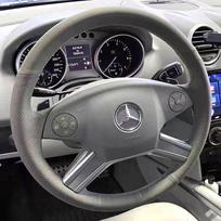 Full Coverage Grey Leather Interior for Mercedes Benz X164 W164 R-CLASS ML350 GL350 2009-2012 DIY Car Steering Wheel Cover style 3