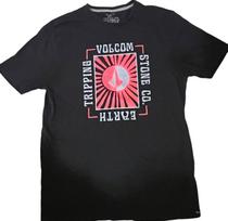 Volcom T-Shirt Medium Black Short Sleeve Tripping Stone Skate Surf Cali Unisex T-Shirt XL pink