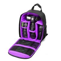 Waterproof DSLR Camera Backpack Outdoor Travel Photography Nylon Dual-Shoulder Bag With Shockproof Anti-Theft Design 25x15x34 cm black