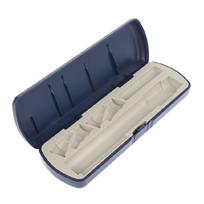 Portable Storage Box for Insulin Pen Supplies, Plastic Carry Case with Interior Compartments and Covered Closure for Work Bag Packing, Travel Use, and 1 beige
