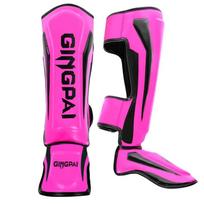 Martial Arts Shin Guards Muay Thai Boxing Taekwondo Kickboxing With Ankle Support PU Foam Padding Large