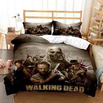 The Walking Dead Bedding Sets Exquisite Bed Supplies Set Horror TV  Bed Comforter Set Bedding Set Birthday Gift EU single(135x200cm) gray