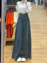 Vintage High-Waisted Wide Leg Jeans for Women Summer New Style Loose Slim Fit Trousers 5XL red