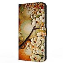 Odinė atverčiama piniginės dėklas Apple iPhone 12 13 Pro Max Mini telefonui, stovas, apvalkalas iPhone 12 13 13pro Max kortelėms, gėlėta -iPhone13 Pro Max&Case & Strap
