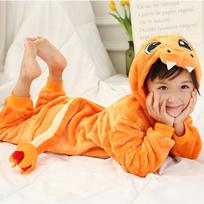 Vaikų Kigurumi Cat Onesie pižama mergaičių kombinezonas gyvūnams miegui Kombinezonas pižama su gobtuvu be batų 8T geltona/oranžinė