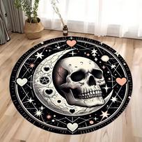 Dvylikos Zodiako ženklų Taro kortų apvalus kilimėlis neslystantis žaidimų kilimėlis vaiko kambario miegamojo svetainės dekoravimui 80cm gray