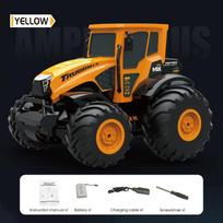 RC Car Tractors 1/14 Trailer Waterproof Farm Cars Amphibious Farming Truck Miniature Farmer Animal Model Toys Children geltona