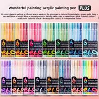LANGUO 90/6 Colors Acrylic Paint Gel Pen Languo 1.0mm Painting Pen For Scrapbooking Painting Stationery Office School Supplies black