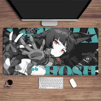 black and white  Zenless Zone Zero ZZZ Mousepad Ye Shunguang Ellen Joe Hoshimi Miyabi Large Keyboard HD print overlock Desk Mat 400x800x2mm gray