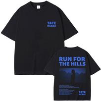 Singer Tate Mcrae Think Later Run For The Hills Graphic Tshirt Unisexs Casual Oversized T Shirts Unisex Unisex Fashion Vintage Tshirt 4XL blue