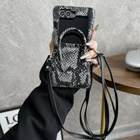 Snake Skin Pattern Handbag Wristband Crossbody PU Leather Phone Case for Samsung Galaxy Z Flip 7 6 5 4 3 Shockproof Cover Galaxy Z Flip7 juoda
