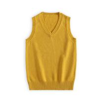 British College Style JK Uniform Pullover Vest in Various Sizes M yellow