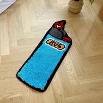 Blue Lighter Tufted Rug Art Rug for Bedroom Living Room Retro Rainbow Fluffy Anti-slip Bath Bathroom Rug Nonslip Mat Home Decor 80X24cm black