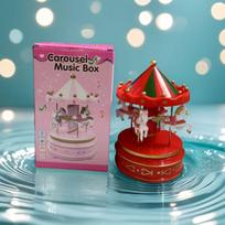 Carousel Music Box: Birthday Cake Ornament with Eight-Tone Melody and Night Light - Children's Festival Gift gray