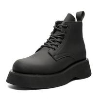Martin New shoes Men'S Black Platform Derby Shoes High Top Big Head Leather Shoes Tooling New shoes 22510-J 40 black